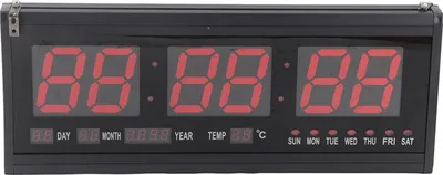 Obrázek produktu pro LED červené digitální hodiny Digitální nástěnné hodiny s kalendářem 24 hodin den datum teplota stěna automatické stmívání