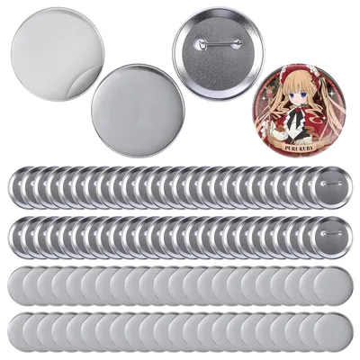 Produktbild von WARMWOO 100 Stück Metall Buttonrohlinge mit Sicherheitsnadel: 58mm Button Rohlin