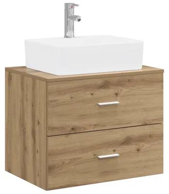 Imagen del producto de vidaXL Juego de muebles de baño, estilo "Artisan" en chapa de roble