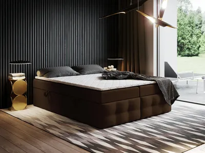 Produktbild von Boxspringbett mit Bettkasten Ewora 4 120x180 cm Topper T25 + Visco, Polsterbett, Bettgestell, Doppelbett, Stauraum, Schlafzimmer