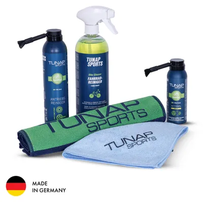 Produktbild von TUNAP SPORTS Rollen-Pflege-Set | Saubere & leise Indoor-Trainingseinheiten | Effektive Reinigung für Rollentrainer & Bike | Schutz vor Schweiß & Korrosion |  Germany