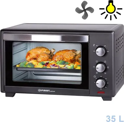 Image de TZS First Austria Mini-four | 35 litres | 1600W | Réglage de la température en continu | Revêtement antiadhésif | Minuterie | Accessoires inclus | Noir *