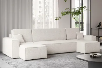Zdjęcie produktu dla Sofa w kształcie U BEST narożnik tkanina Abriamo ecru