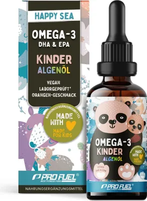 Produktbild von ProFuel Omega-3 Kinder | 50 ml | Orangen-Geschmack | 250 mg DHA & 130 mg EPA | Algenöl aus nachhaltigem Anbau | vegan