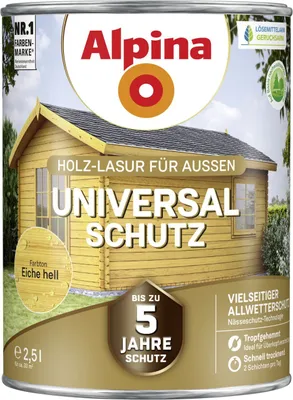 Produktbild von Alpina Holzlasur Universal-Schutz2,5L eiche hell