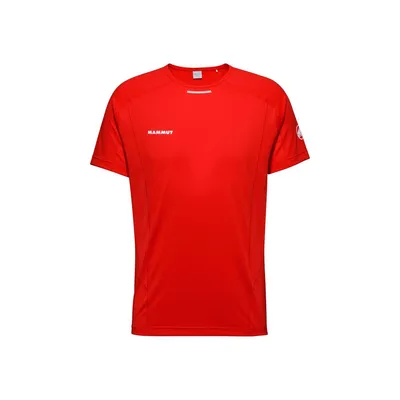 Rotes Aenergy FL T-Shirt für Herren von Mammut; kurzärmlig; sportlich geschnitten.