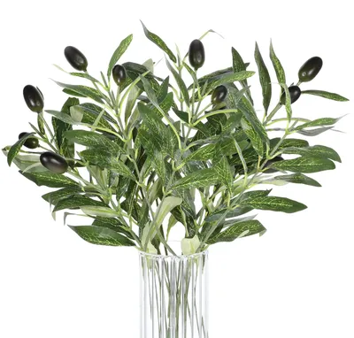Productafbeelding van Set van 5 kunstmatige olijftakjes voor decoratie 28 cm