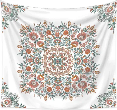 Image de Tapis mural fleur et plante esquissŽe, Mandala fleur boho tapisserie, tapis mural hippie b?me pour chambre, salon, rŽsidence, dŽcoration maison (230 cm x 180 cm,couleur 13)