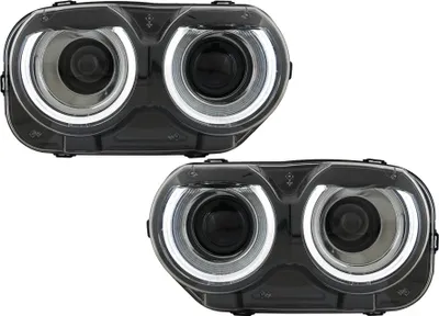 Immagine prodotto di Fari a LED per Dodge Challenger 2015-2023 Nero per proiettore alogeno doppio.