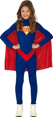 Produktbild von Superheld Abenteuerfigur Jumpsuit Karneval Fasching Maskiert Party Kostüm Kindermode Comicheld Fantasy Spaß, Größe: 140/146 Farbe: Blau