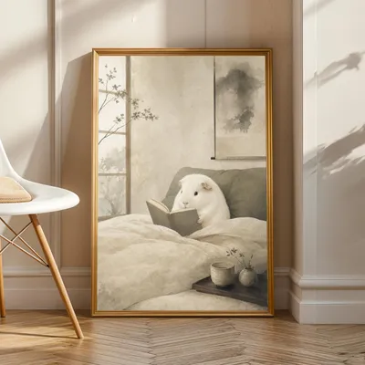 weißes Meerschweinchen, Meerschweinchenposter, Produktansicht 1