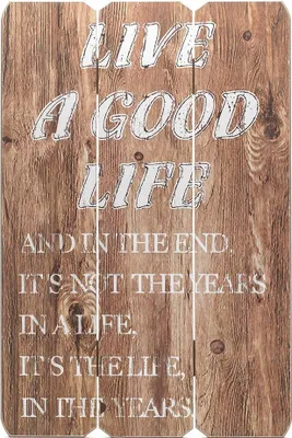 Produktbild von Holz-Schild Wandschild Spruch Good Life Holzbild Wandbild Bild Vintage