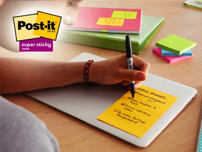 Zdjęcie produktu dla Post-it 660-3SSUC – karteczki samoprzylepne Post-it, superprzylepne, w linie, 101 x 152 mm