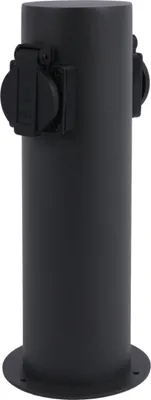 Image de Poteau d'alimentation pour jardin 2x220 V, 28 cm, rond, couleur graphite, Polux Elektri 327956