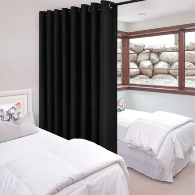 Produktbild von Verdunklungsvorhänge Ösenvorhang 145 x 200 cm Schwarz