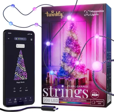 Produktbild von Twinkly Candies LED-Weihnachtsbaumbeleuchtung TWKP200RGB-G 6 m 200 Lichter