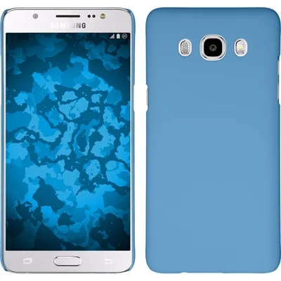 Produktbild von PhoneNatic Case kompatibel mit Samsung Galaxy J5 (2016) J510 - Hülle hellblau gummiert Hard-case + 2 Schutzfolien