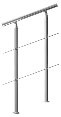 Produktbild von MONZANA® Treppengeländer Edelstahl Pflegeleicht 80cm mit 2 Querstreben Innen und Außen Handlauf Geländer Brüstung Balkon
