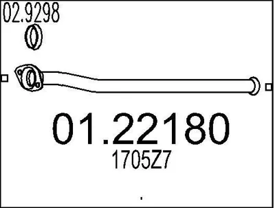 Produktbild von MTS Abgasrohr Auspuffrohr passend für PEUGEOT 206 Schrägheck (2A/C) Vorne 01.22180