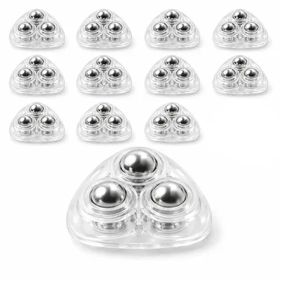Produktbild von Möbelrollen klein 12er Set, transparente Kleberollen mit Kugellager, geräuscharm & stabil, für Möbel, Küchengeräte und Organizer