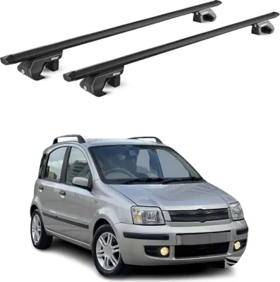 Image de Barres de toit transversales ABE pour Fiat Panda II 2003-2012 5 P Alu Noir 2x