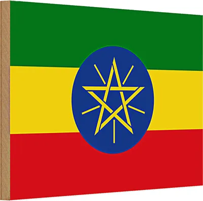Produktbild von Holzschild Flagge Äthiopien 30x20cm Flag of Ethiopia