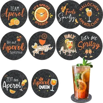 Image de 10 dessous de verre orange pour cocktails