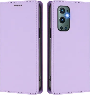 Immagine prodotto di Custodia in pelle per OnePlus 9 Pro, custodia magnetica in Finto cuoio flip con supporto Viola chiaro