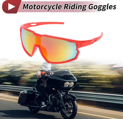 Image de 1 Paire De Lunettes De Moto Et De Cyclisme rouge