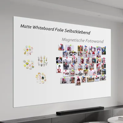 Image de Film magnétique adhésif pour tableau blanc, dimensions 60 x 90 cm, effaçable, blanc, pour une utilisation à domicile