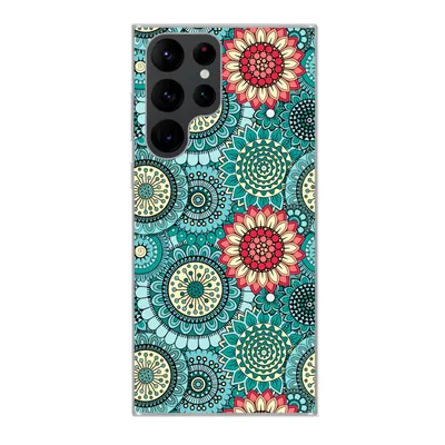 Produktbild von MuchoWow® Handyhülle Schutzhülle Hülle für Samsung Galaxy S22 Ultra Mädchen - Blumen - Muster - Mädchen - Kinder - Kinder Silikon Softcase Handy Hülle - Abbildung