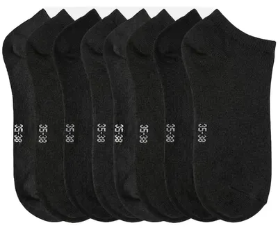 Productafbeelding van Damen sokken voor sneakers, 8-pack – 75% katoen, comfortabel | maat 35-38 - zwart
