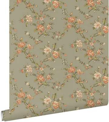 Produktbild von ESTAhome Tapete Blumenmuster Grün 50 x 900 cm