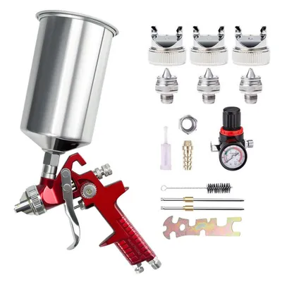 Obrázek produktu pro HVLP stříkací pistole na barvy se 3 tryskami 1,4 mm 1,7 mm 2,5 mm 1000 cm3/ml kelímek Stříkací systém na barvy Sada stříkacích pistolí na stlačený vzduch pro barvy a laky