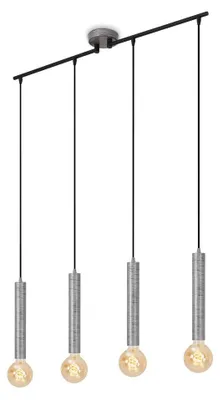 Immagine prodotto di Briloner Leuchten LONGA - Lampade a sospensione - 4031044 - Silver Crafted - 4 luci - Attacco E27 max. 60 Watt - 85 x 10 x 110 cm