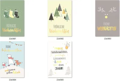 Produktbild von Weihnachten Beutel mit 5 Geschenkanhängern - 5,3 x 8 cm, 5 versch.
