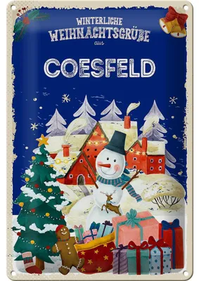 Produktbild von Blechschild Weihnachtsgrüße COESFELD 20x30cm