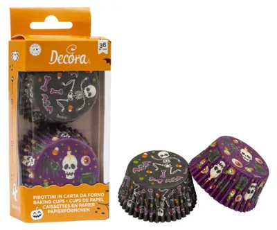 Produktbild von Decora 0339864 CF 36 Backförmchen Happy Halloween 50 x 32 mm, Kunststoff, Orange