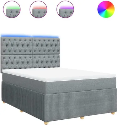 Productafbeelding van vidaXL Boxspringbed met matras, lichtgrijs, 160x200 cm, gestoffeerd