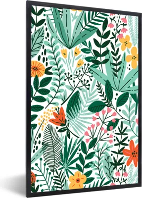 Produktbild von MuchoWow® Gerahmtes Poster Sommer - Natur - Muster 60x90 cm - Poster mit Schwarzem Bilderrahmen Wandposter Rahmen Foto Bilder - Kunst