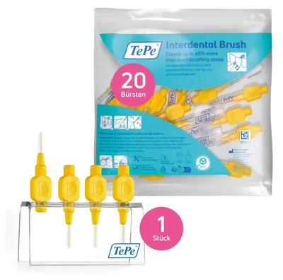 Produktbild von 20-Pack TePe Interdentalbürsten Original und 1 Badezimmerständer, Zahnzwischenraumpflege