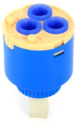 Produktbild von 35 mm Keramikkartusche, Wassermischbatterie, inneres Steuerhahnventil, PP-Kunststoff, blau, praktisch