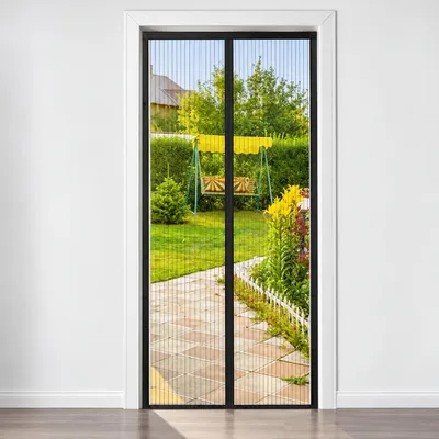 Obrázek produktu pro Síť proti hmyzu na dveře 100x160 magnetická závěs proti hmyzu černá