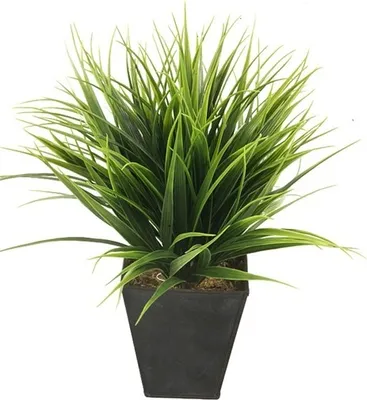 Produktbild von künstliches Gras, Grünpflanze im Zinktopf H. 30cm D. 10cm Emerald Zimmerpflanze