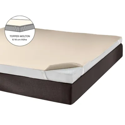 Produktbild von Molton Topperschoner, 160 x 200 cm, 100% Baumwolle, Auflage Topper, atmungsaktiv, Eckgummis, sleepling