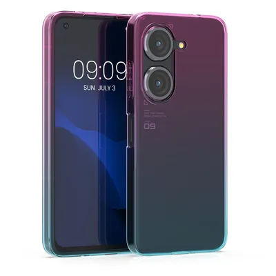 Produktbild von kwmobile Hülle kompatibel mit ASUS Zenfone 10 / Zenfone 9 - Handyhülle - Handy Case Zwei Farben Pink Blau Transparent