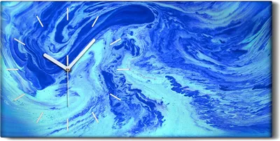 Produktbild von Dekor Leinwand Uhr Wandbilder 60x30 Malerei Abstrakte Kunst Meer Wellen - weiße Hände