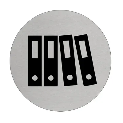 Image de Plaque de porte CombiCraft archives avec diamètre de 75 mm avec ruban adhésif à double face