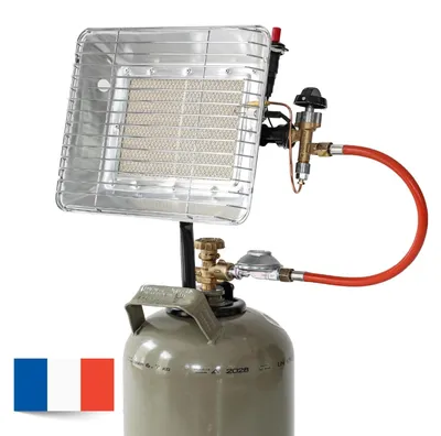 Infrarot-Terrassenheizer 4200 W mit Piezo-Zündung, grau