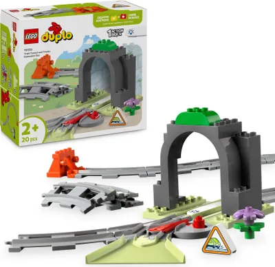 Produktbild von LEGO DUPLO Town Tunel i Tory Kolejowe — Zestaw Rozszerzający do Pociągów, Edukacyjna Zabawka dla Dziecka do Zbudowania, Kreatywny Prezent dla Maluchów, dla 2-latka, dla Chłopca i Dziewczynki, 10425